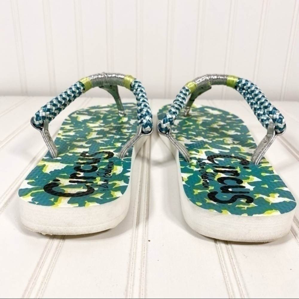 CIRCUS Sam Edelman‎ Mott Flip Flops Size 9M Sandals Green Silver - Picture 4 of 8